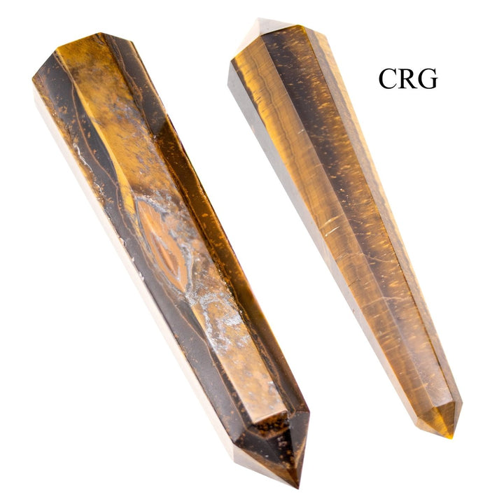 QTY 1 - Tiger's Eye Double Pointed Wand / 3 - 5" AVGCrystal River Gems