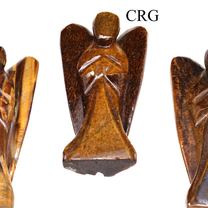 QTY 1 - Tiger's Eye Gemstone Pocket Angel / 2" AVGCrystal River Gems