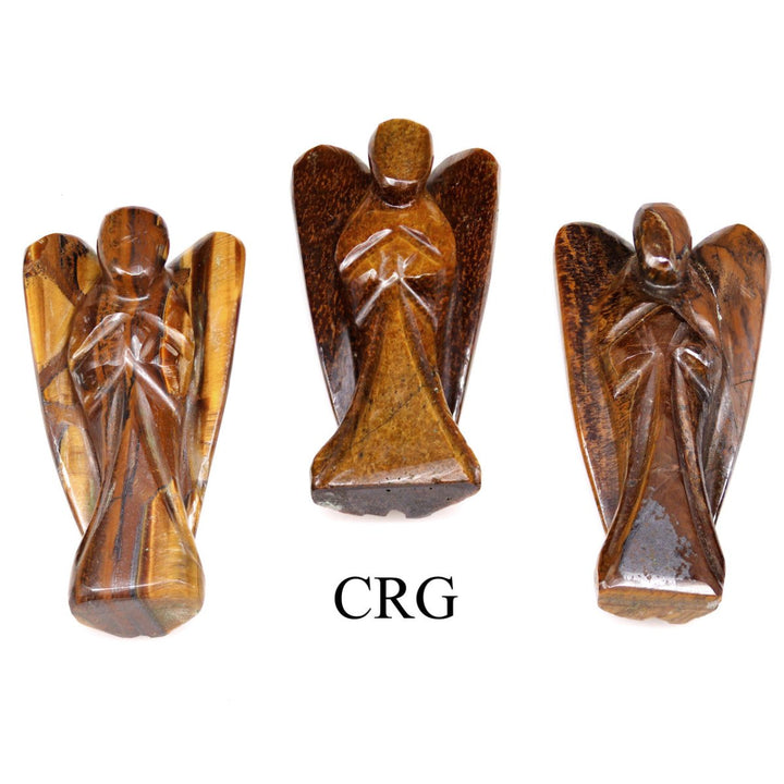QTY 1 - Tiger's Eye Gemstone Pocket Angel / 2" AVGCrystal River Gems