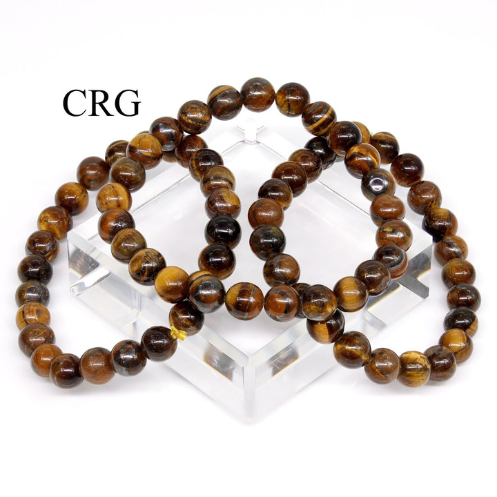 QTY 1 - Tiger's Eye Tumbled Bead Stretch Bracelet / 8mm AVGCrystal River Gems