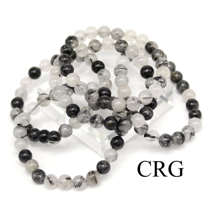 QTY 1 - Tourmalated Quartz Stretch Bracelet / 8mm AVGCrystal River Gems