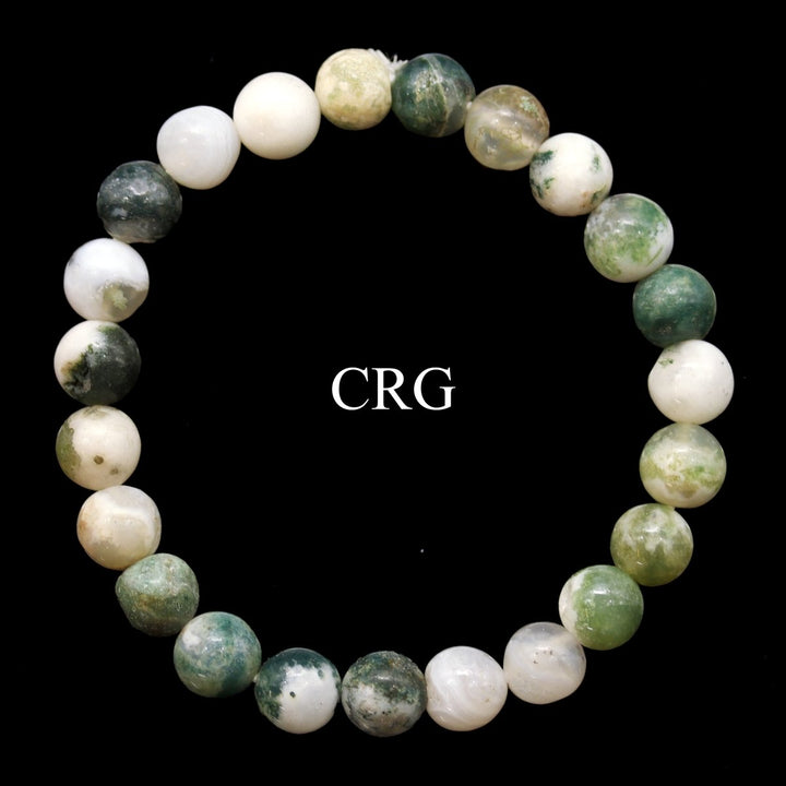 QTY 1 - Tree Agate Tumbled Bead Stretch Bracelet / 8mm AVGCrystal River Gems