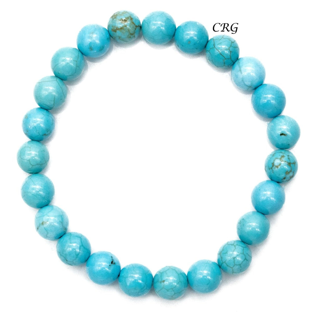 Qty 1 - Turquoise Premium Bead Stretch Bracelet / 8 mm AVG