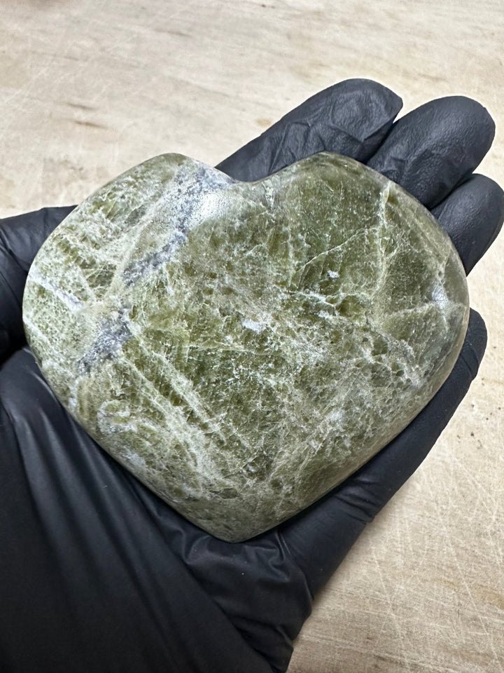 QTY 1 - Vesuvianite Puffy Heart / 2 - 4" AVGCrystal River Gems