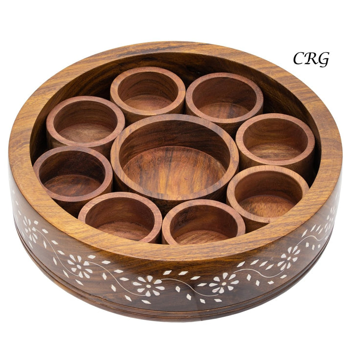 QTY 1 - Vintage Hand Carved Wooden Jewelry BoxCrystal River Gems