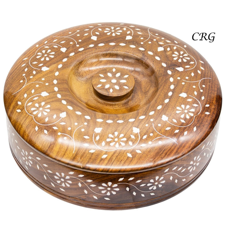 QTY 1 - Vintage Hand Carved Wooden Jewelry BoxCrystal River Gems