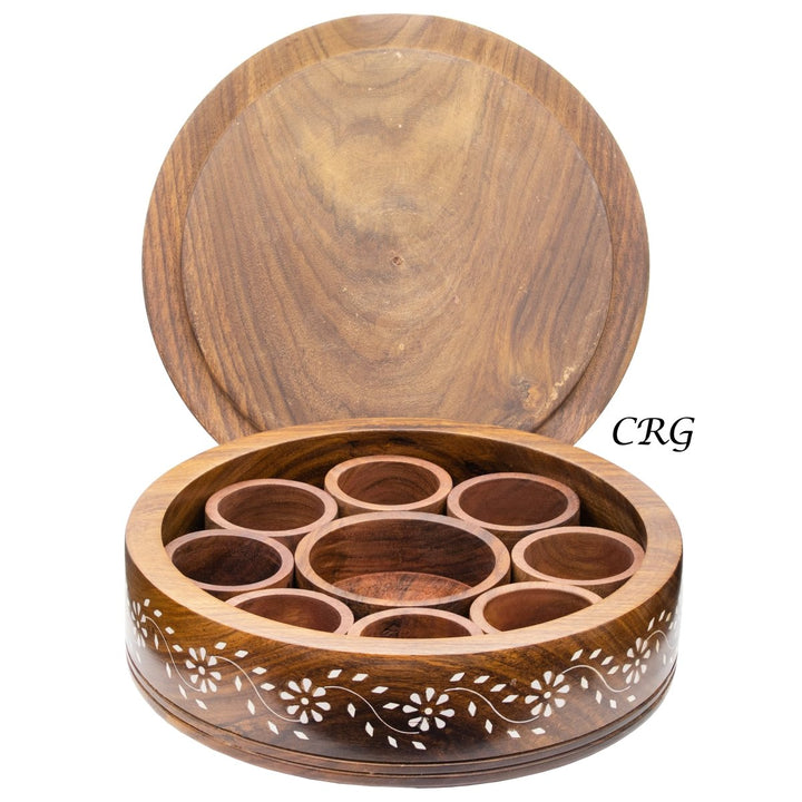 QTY 1 - Vintage Hand Carved Wooden Jewelry BoxCrystal River Gems