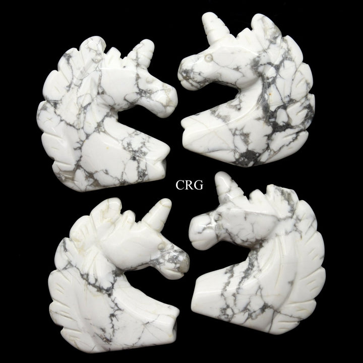 QTY 1 - White Howlite Gemstone Unicorn / 2" AVGCrystal River Gems