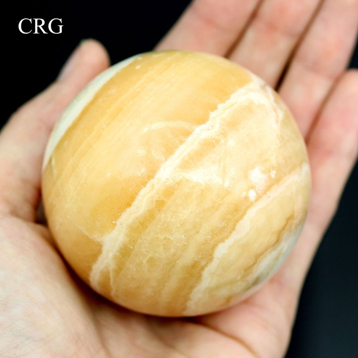QTY 1 - Yellow Calcite Gemstone Sphere / 50 - 70mm AVGCrystal River Gems