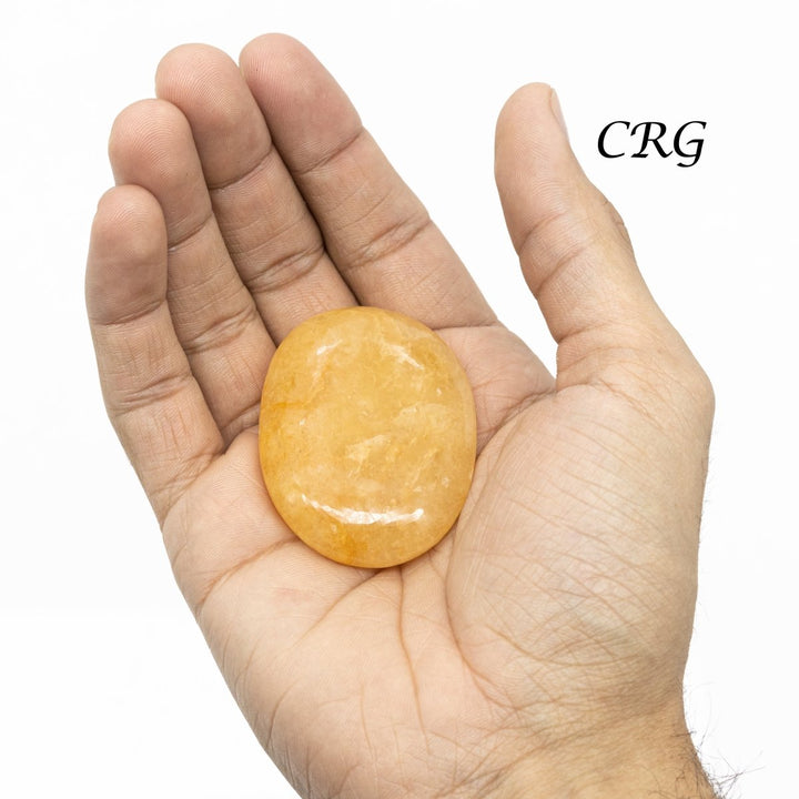 QTY 1 - Yellow Quartz Palm Stone / 2" AvgCrystal River Gems