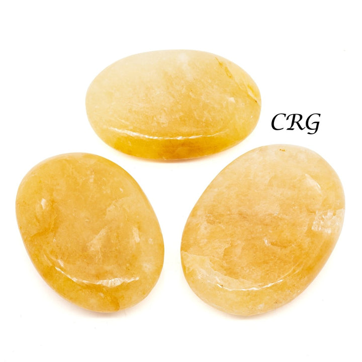 QTY 1 - Yellow Quartz Palm Stone / 2" AvgCrystal River Gems