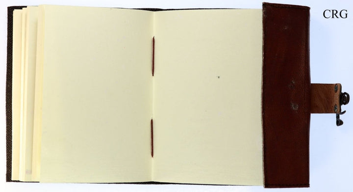 Rainbow Moonstone Leather Notebook / 6.7" x 4.7"
