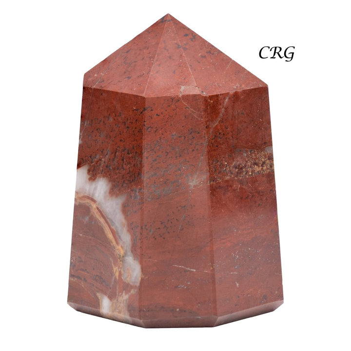 Red Jasper Point (1 Piece) Size 3 to 5 Inches Faceted Standing Crystal TowerCrystal River Gems