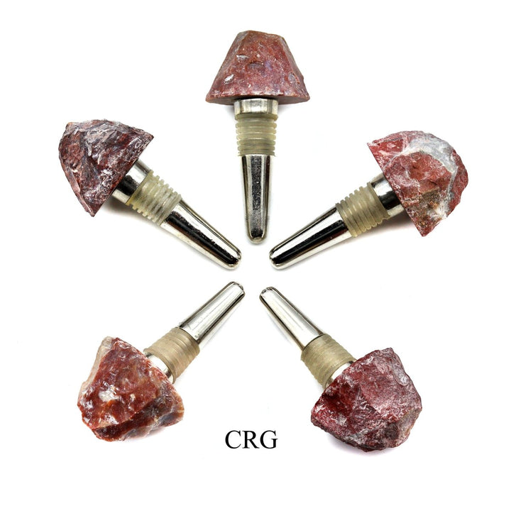 Red Jasper Rough Rock Bottle Stopper (1 Piece) Size 4 Inches Crystal Gemstone Wine StopperCrystal River Gems