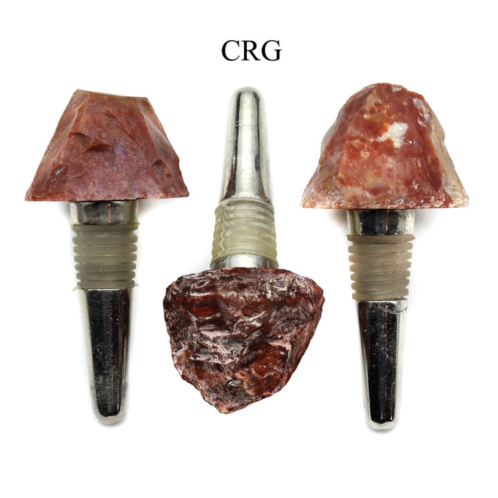 Red Jasper Rough Rock Bottle Stopper (1 Piece) Size 4 Inches Crystal Gemstone Wine StopperCrystal River Gems