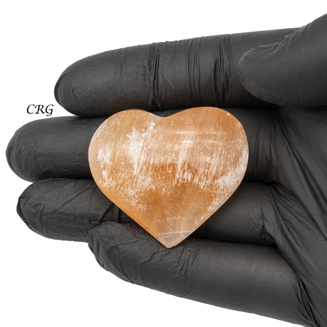 Red Selenite Heart (1 Piece) Size 2.5 to 3 Inches Crystal Gemstone Carving