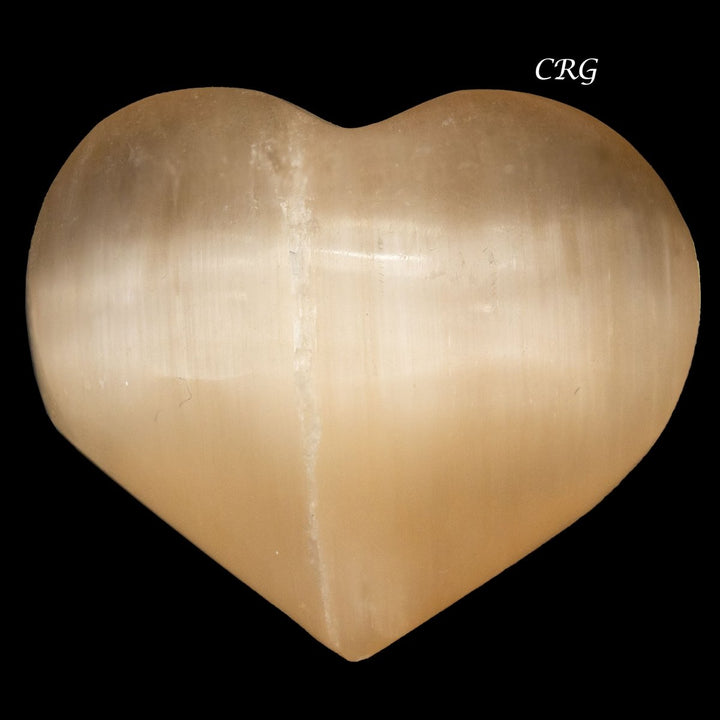 Red Selenite Heart (1 Piece) Size 2.5 to 3 Inches Crystal Gemstone Carving