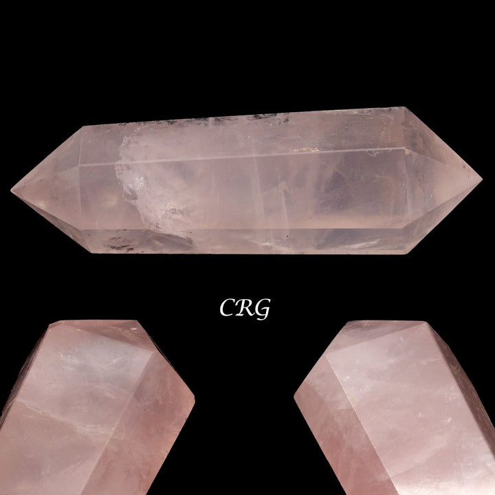 Rose Quartz Double Terminated Point (4 Pieces) Size 3 Inches 6 - Sided CrystalsCrystal River Gems