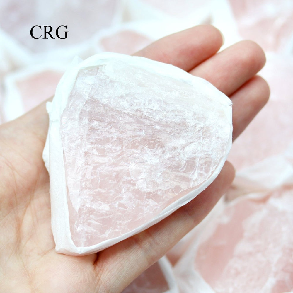 Rose Quartz Rough Large Flat (1 Flat) Size 1.5 to 2.5 Inches Bulk Wholesale LotCrystal River Gems
