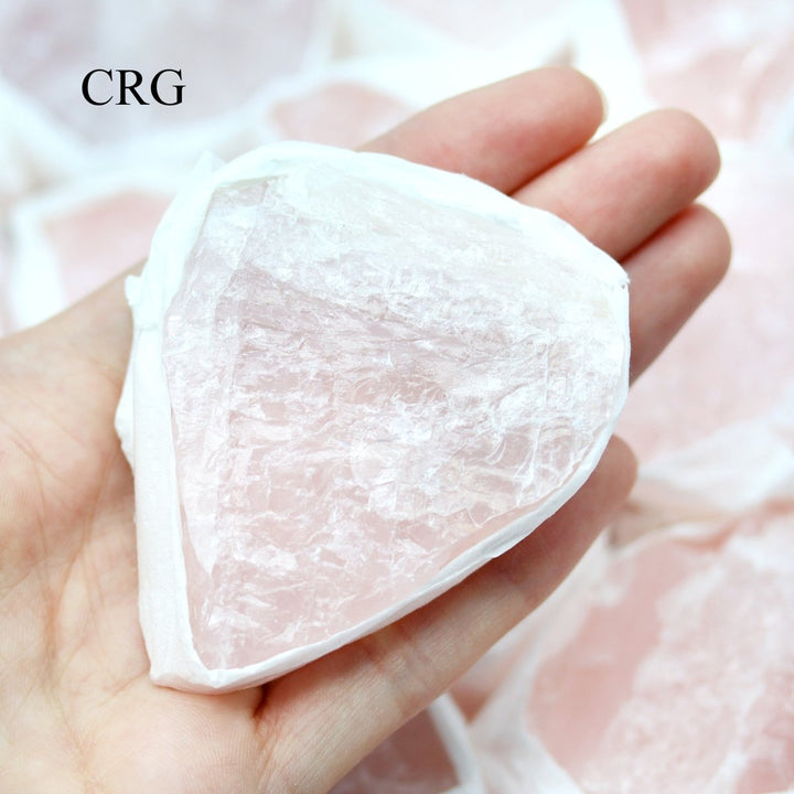 Rose Quartz Rough Large Flat (1 Flat) Size 1.5 to 2.5 Inches Bulk Wholesale LotCrystal River Gems