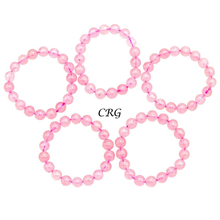 Rose Quartz Tumbled Bracelet (1 Piece) Size 10 mm Tumbled Stretch Bead JewelryCrystal River Gems