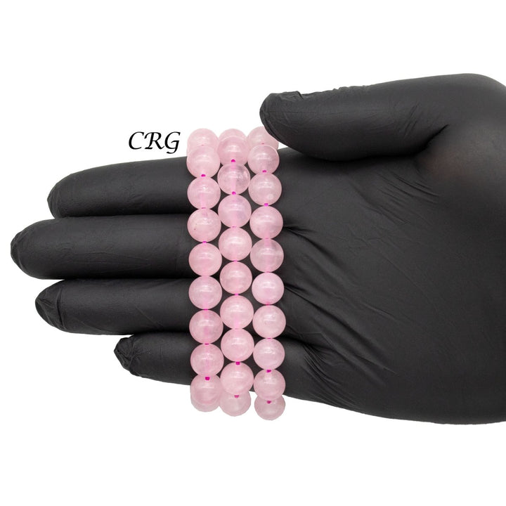 Rose Quartz Tumbled Bracelet (1 Piece) Size 10 mm Tumbled Stretch Bead JewelryCrystal River Gems