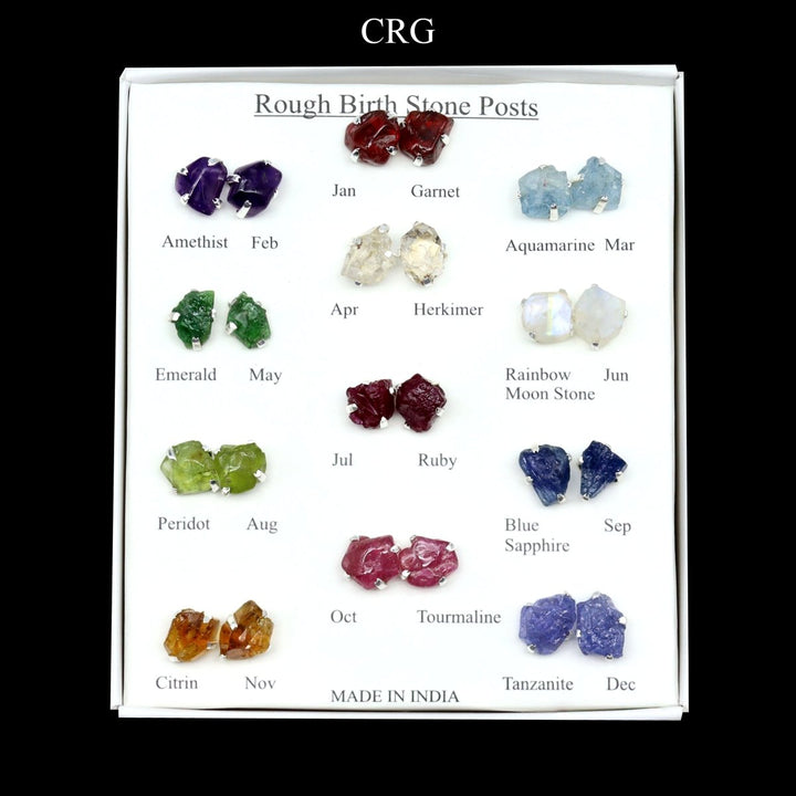 Rough Birthstone Earrings - 12 PairsCrystal River Gems