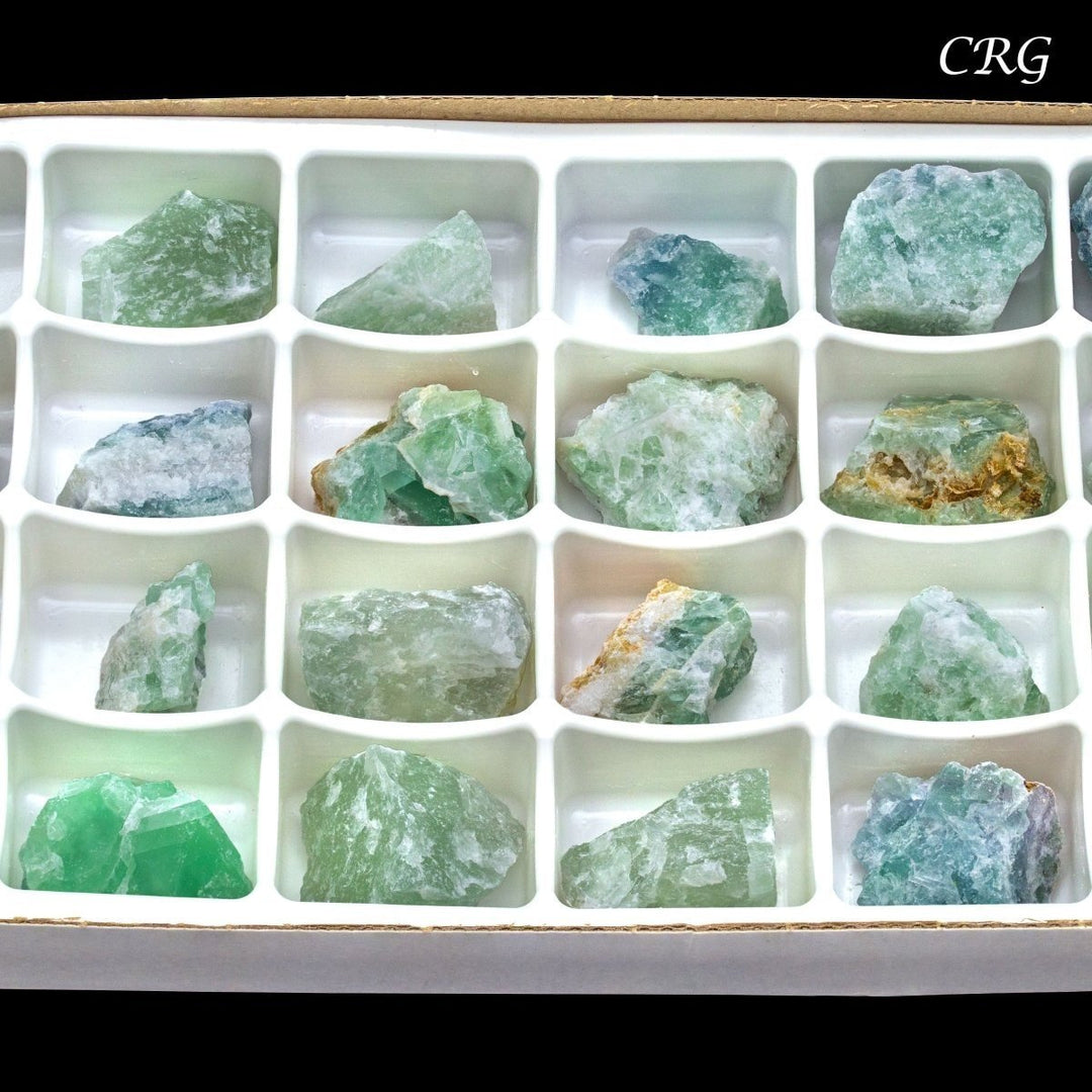Rough Fluorite Boxed Flat (24 Pieces) (1.25 to 1.75 Inches) Bulk Wholesale Crystals Minerals GemstonesCrystal River Gems