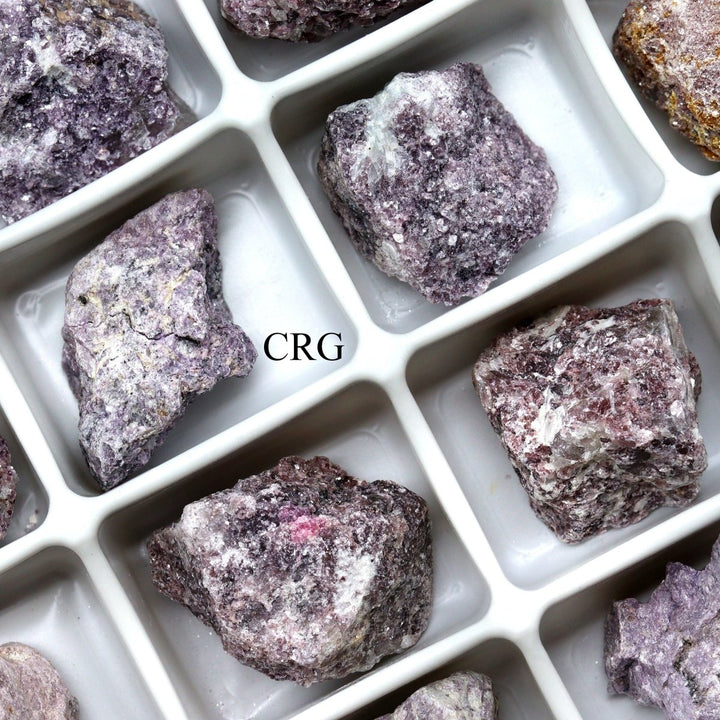 Rough Lepidolite Boxed Flat (24 Pieces) (1 to 1.5 Inches) Bulk Wholesale Crystals Minerals GemstonesCrystal River Gems