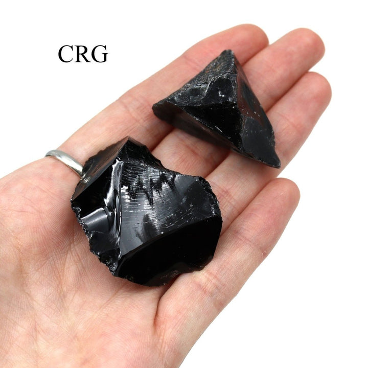 Rough Obsidian Boxed Flat (24 Pieces) (1 to 1.5 Inches) Bulk Wholesale Crystals Minerals Gemstones
