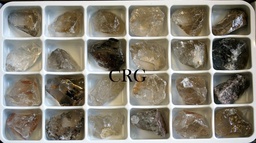 Rough Smoky Quartz / 24 PC. WHOLESALE FLATCrystal River Gems