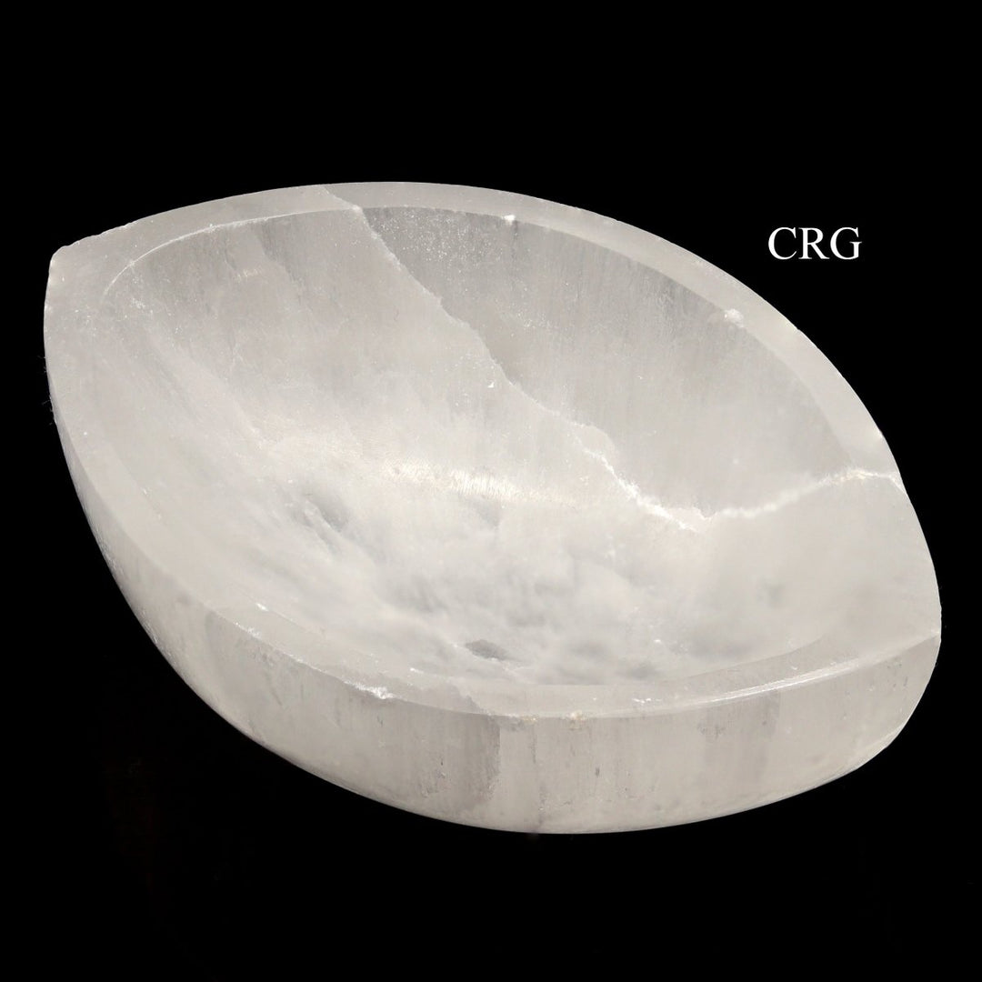 Selenite Eye Bowl (1 Piece) Size 10 by 6 cm White Polished Crystal BowlCrystal River Gems