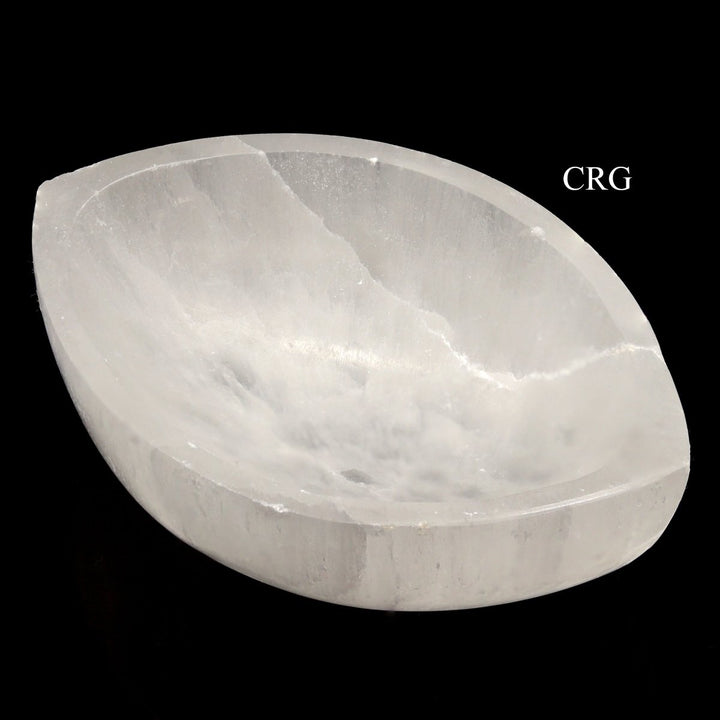 Selenite Eye Bowl (1 Piece) Size 10 by 6 cm White Polished Crystal BowlCrystal River Gems