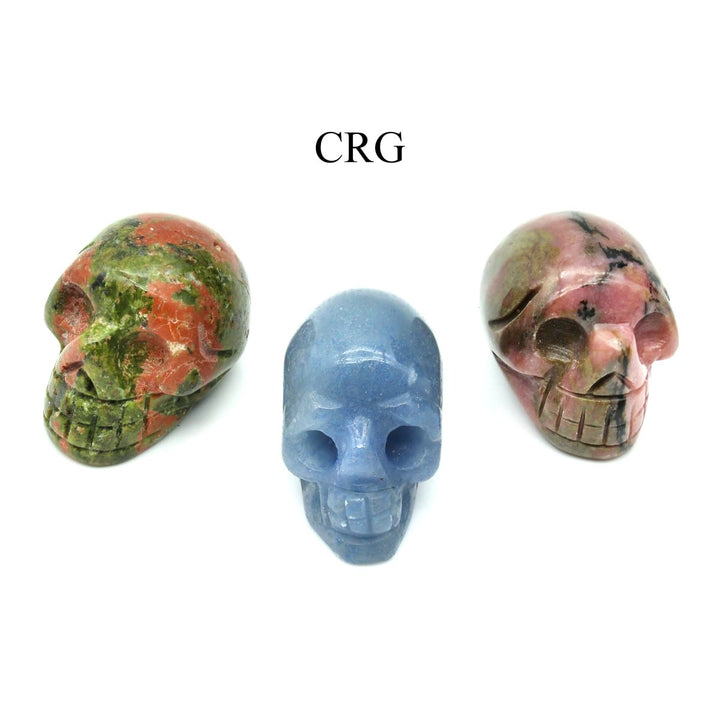 SET OF 12 - Mini Gemstone Skulls (No Drilled Hole) / 18 - 25mm AVGCrystal River Gems