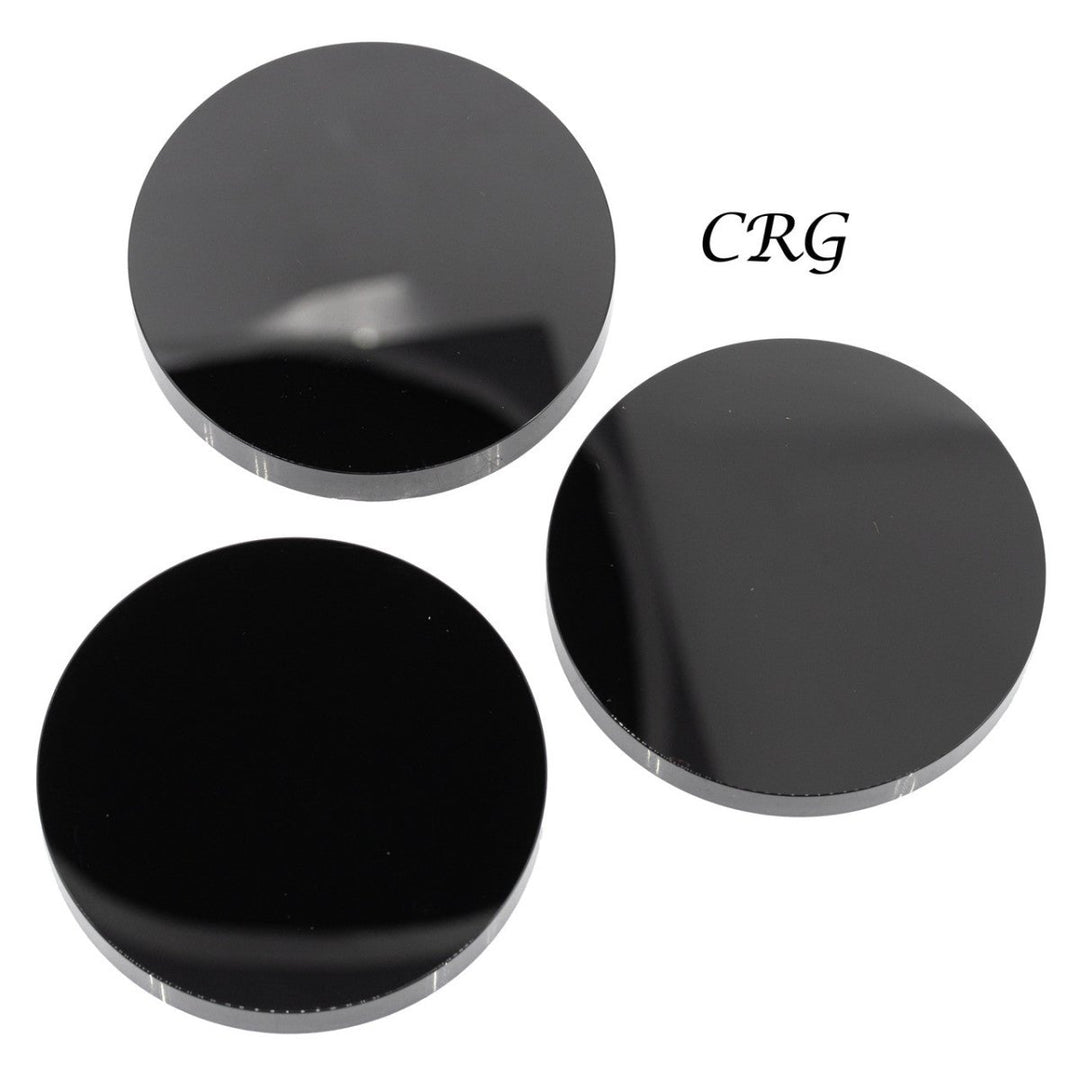 SET OF 2 - Black Obsidian Thick 3" DisksCrystal River Gems