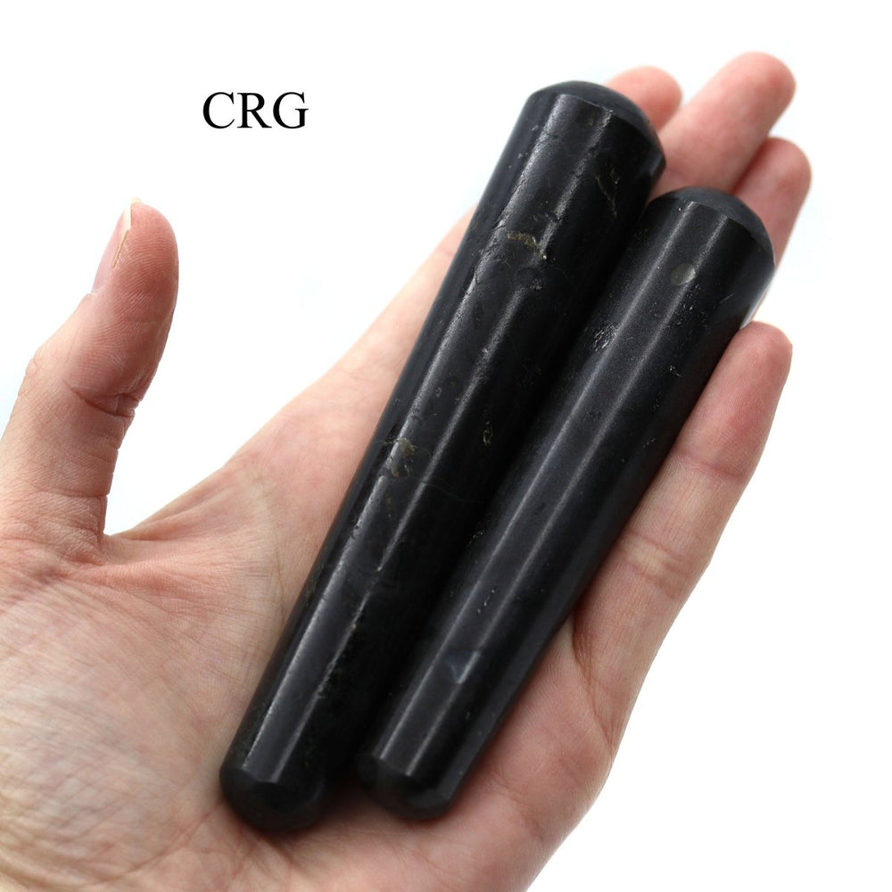 SET OF 2 - Black Tourmaline Massage Wands / 3 - 5" AVGCrystal River Gems