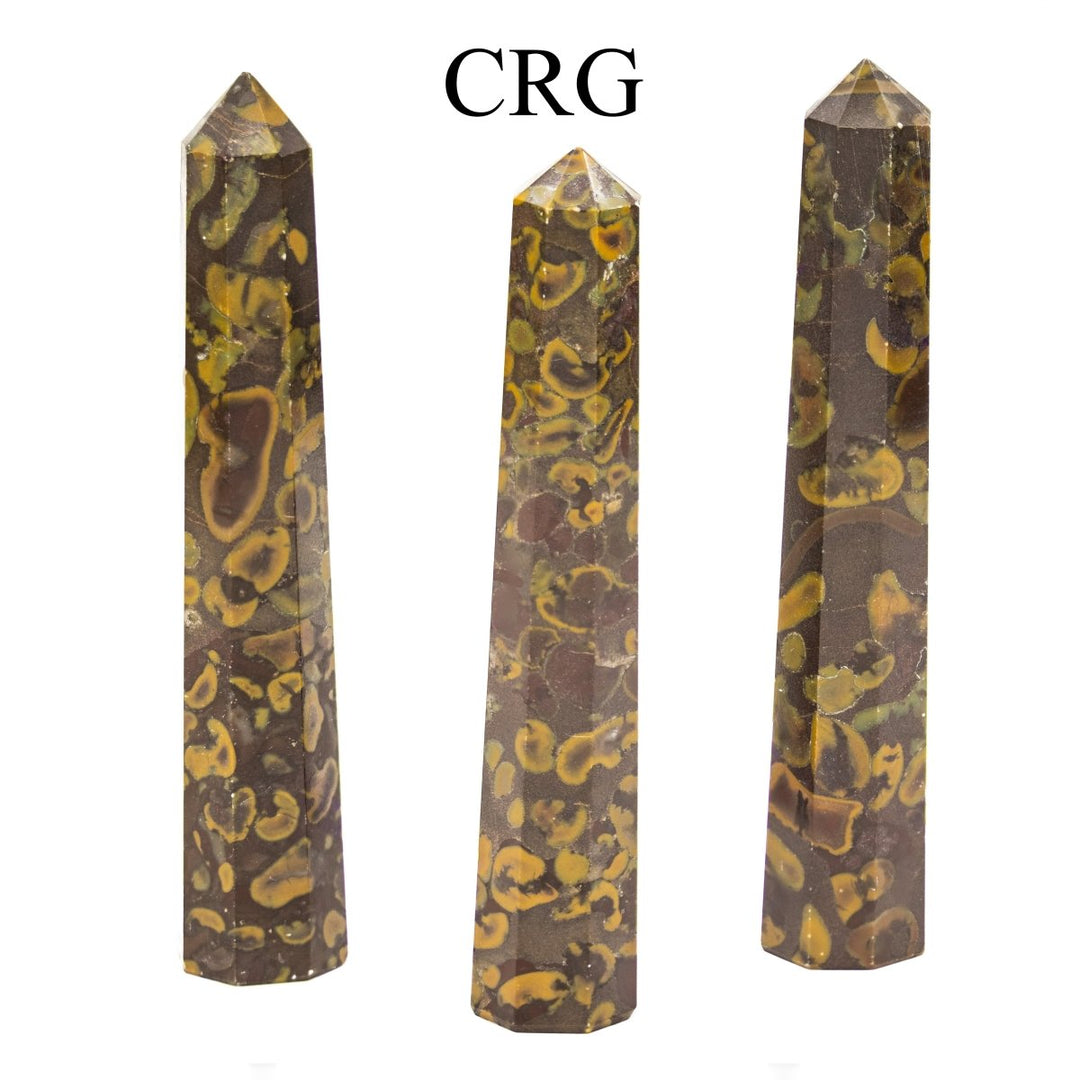 SET OF 2 - Calligraphy Jasper Obelisk Towers / 3 - 5" AVGCrystal River Gems