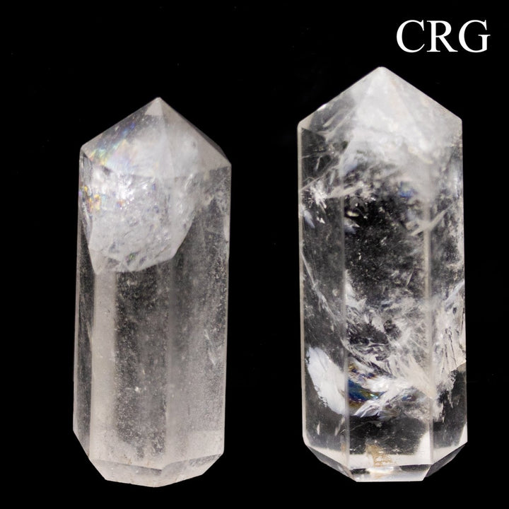Quartz 6 - Sided Mini Towers (50 mm) (Set of 2) Mini Faceted Polished Standing CrystalsCrystal River Gems