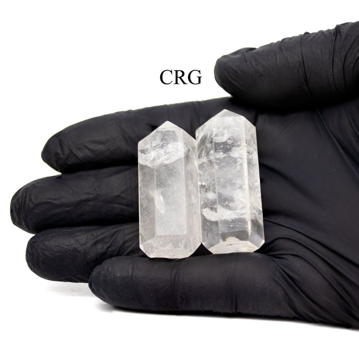 Quartz 6 - Sided Mini Towers (50 mm) (Set of 2) Mini Faceted Polished Standing CrystalsCrystal River Gems