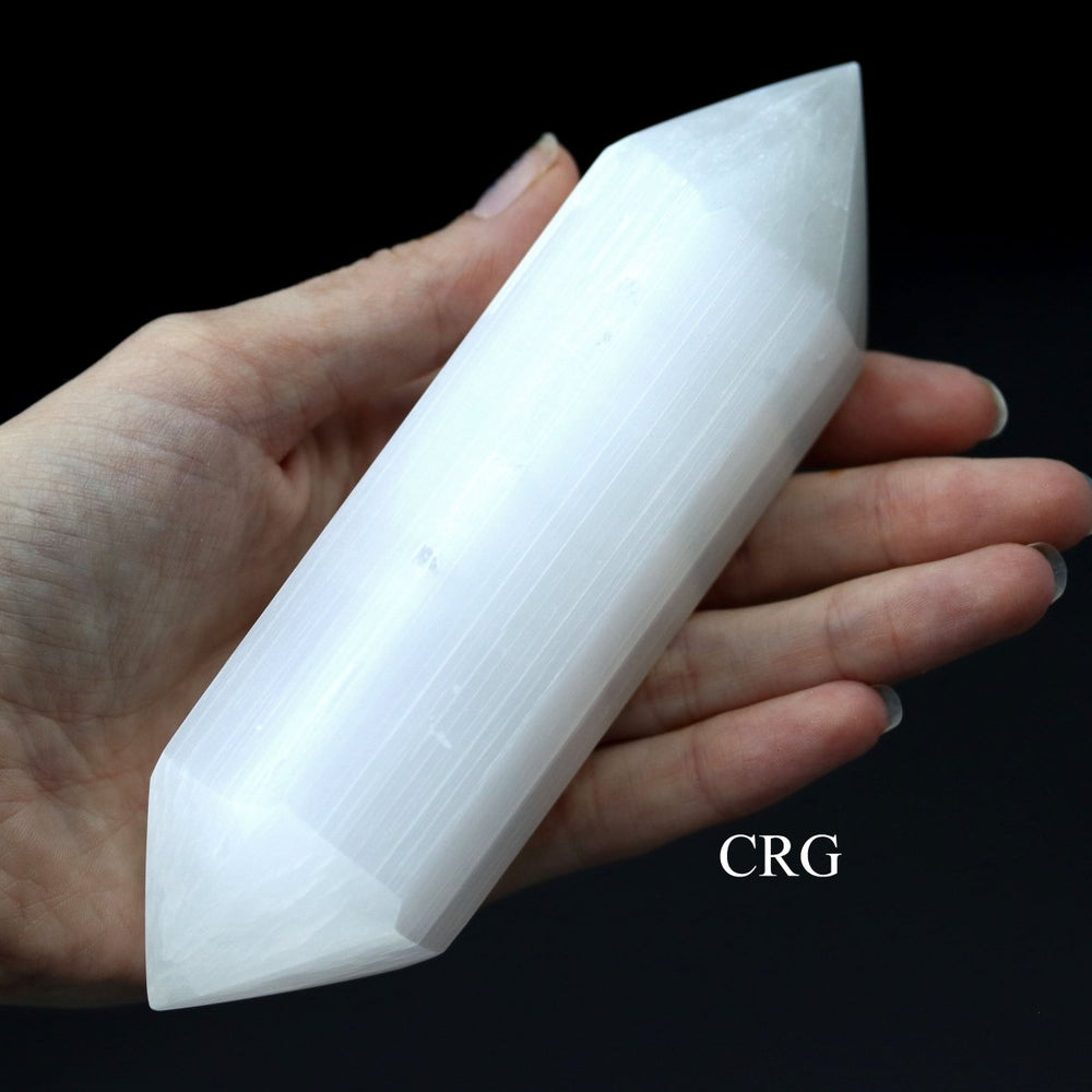 SET OF 2 - Double Terminated 6-Sided Selenite Wand / 5-6" AVG