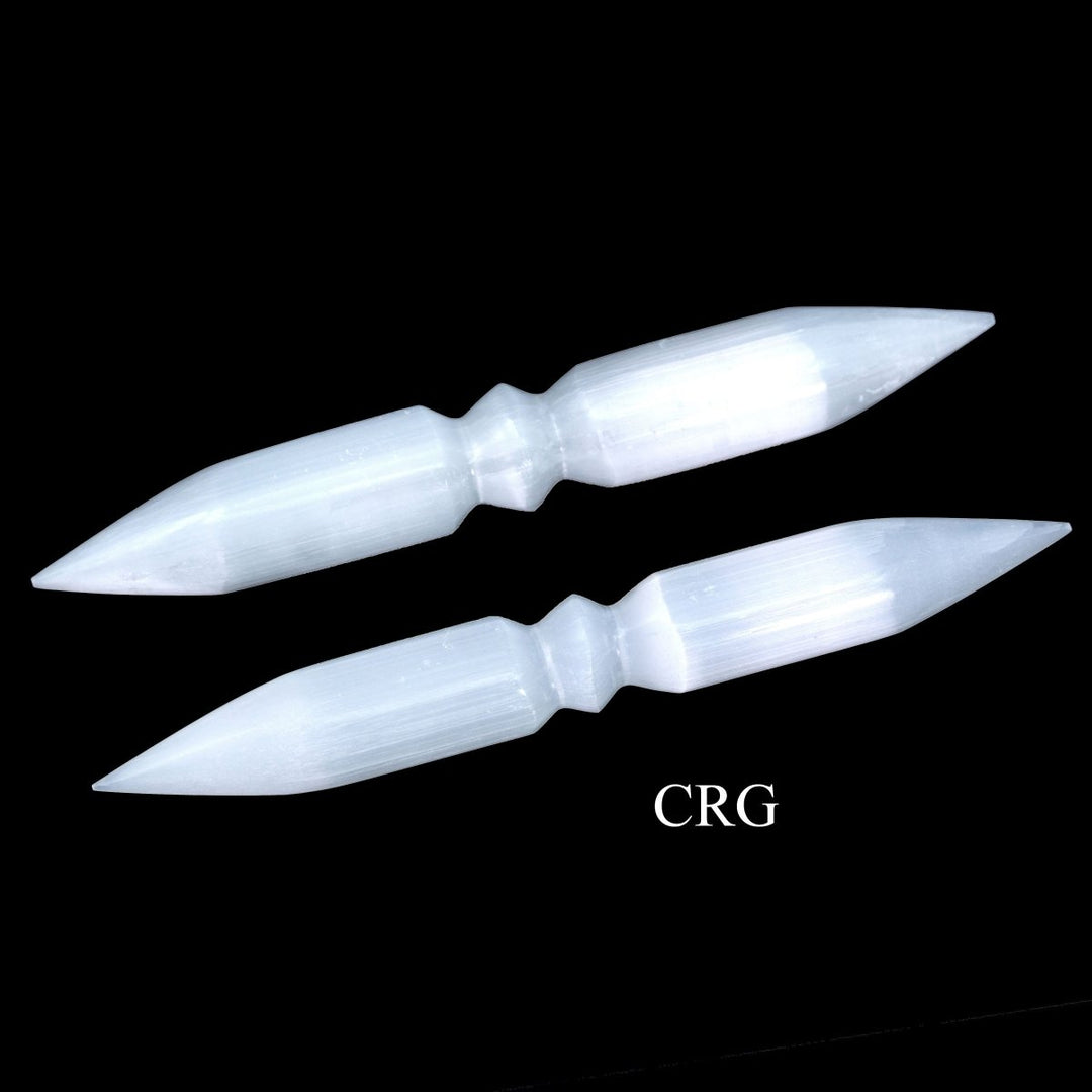 SET OF 2 - Double Terminated Spiral Wand - 6.5" - 7.5" long avg.Crystal River Gems