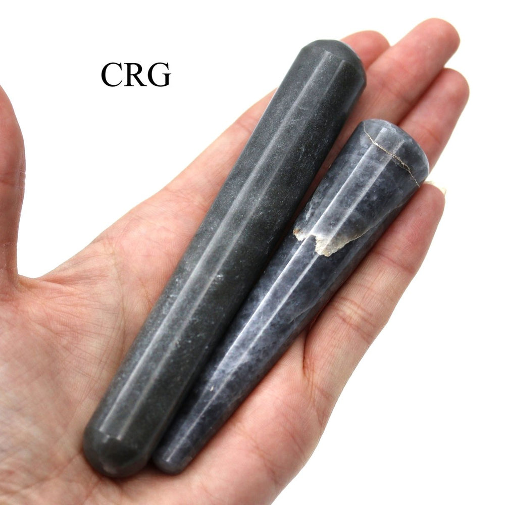 Quartz Massage Wands (3 - 5 Inches) (Set of 2) Gray Crystal Massage WandsCrystal River Gems