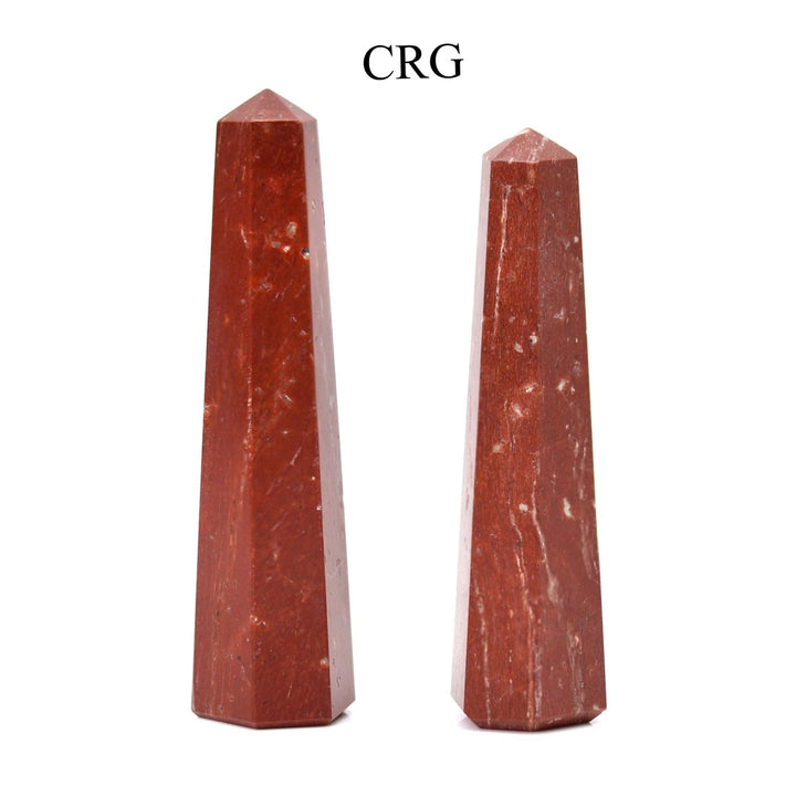 SET OF 2 - Red Jasper Gemstone Obelisk Point 2 - 3" avgCrystal River Gems