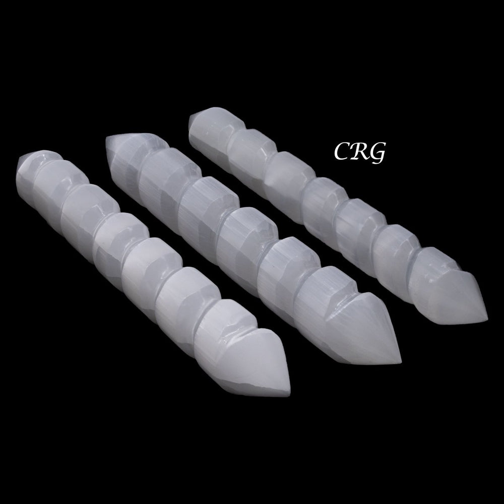 Selenite Double Point Spiral Wand 20cm (2 Pieces)Crystal River Gems