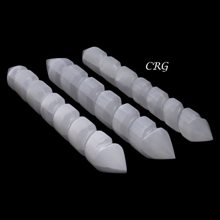 Selenite Double Point Spiral Wand 20cm (2 Pieces)Crystal River Gems