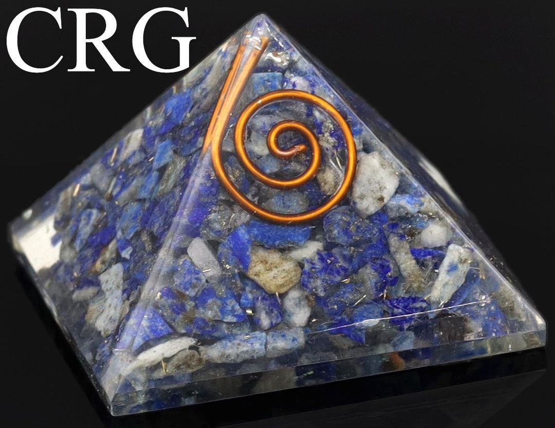 SET OF 3 - Lapis Lazuli Chip Orgonite Pyramid / 1" AVG