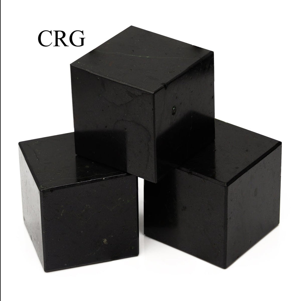 SET OF 4 - Black Tourmaline Cubes / 30-40mm AVG