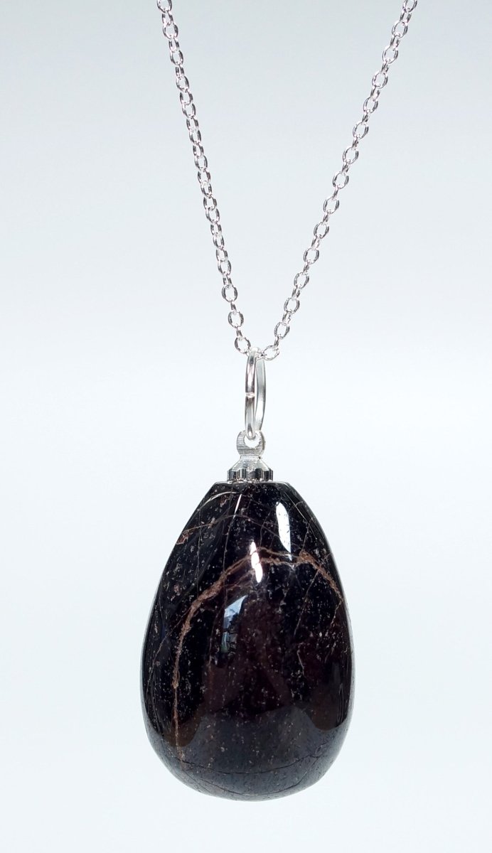 SET OF 4 - Dark Garnet Teardrop Pendant w/ Silver Bail / 1" AvgCrystal River Gems