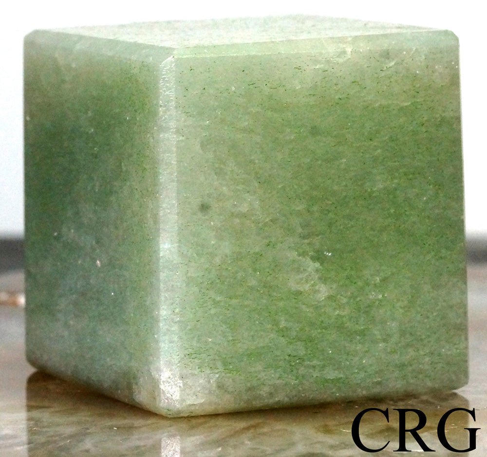 SET OF 4 - Green Aventurine Gemstone Cubes / 30 - 40mm AVGCrystal River Gems