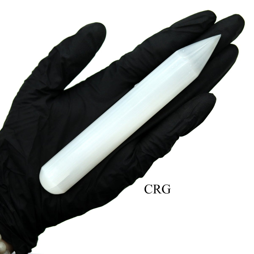 SET OF 4 - Hand Carved Selenite Pencil Wand / 5 - 6.5" AVGCrystal River Gems